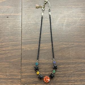 Sabika Black Chain Stone Necklace